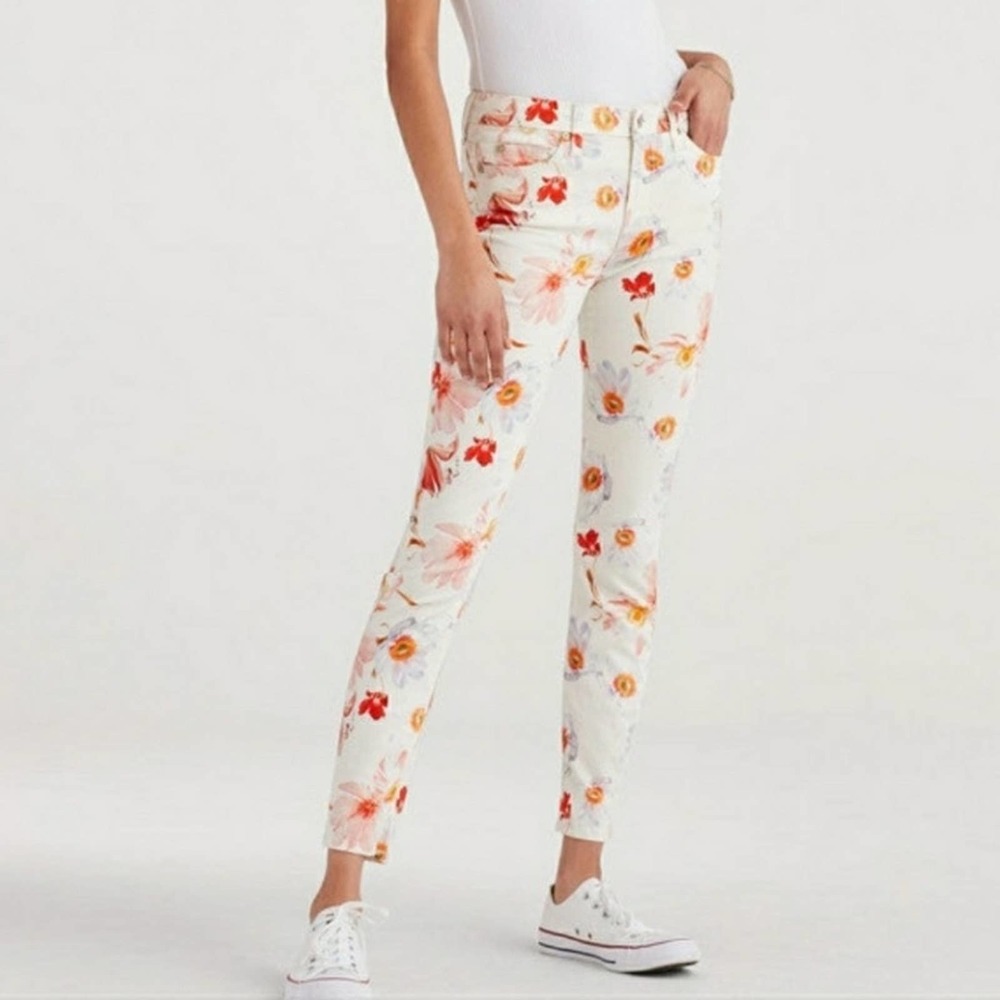 7 for all mankind floral print ankle skinny NWOT - Picture 5 of 6